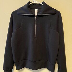 SPANX AirEssentials Half Zip Sweater Sweatshirt Black XS